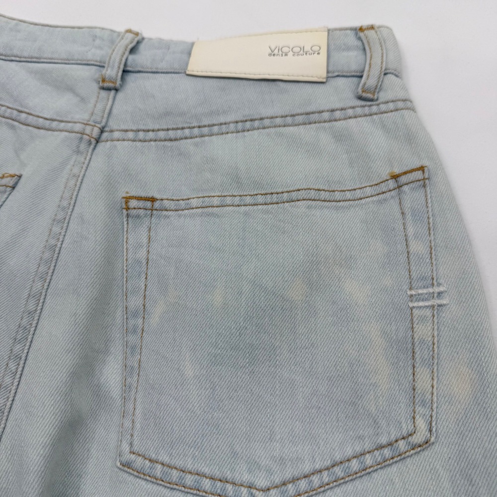 Vicolo Denim Couture Jeans Light Wash Pleated High Waist Tapered 90s‎ - Picture 12 of 13